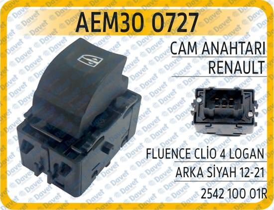 AEM 300727 Cam Anahtari Renault Fluence Clio 4 Logan Arka Siyah